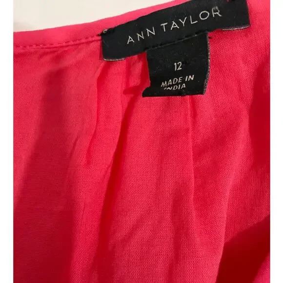 ANN TAYLOR Pink Flutter Sleeve Maxi Dress 12 🌸 - Picture 6 of 8